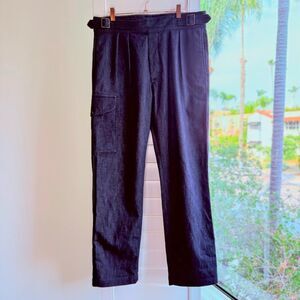 Banana Republic Gurkha BR Archives Pleated Pant Tapered Jeans in Indigo size 34